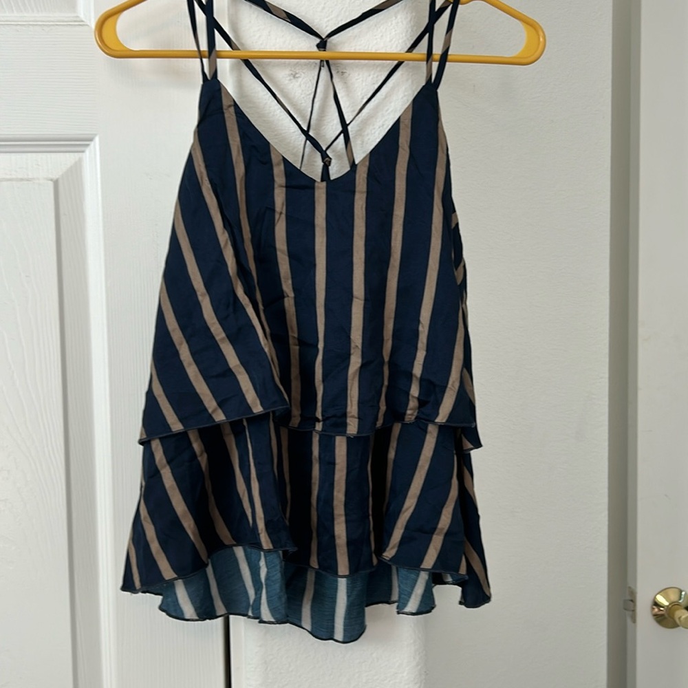 NWOT CHASER Navy and Gold Stripes Swing Tank